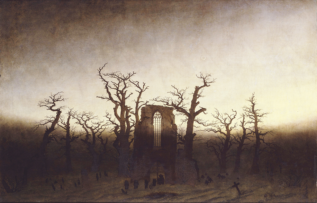 The Abbey in the Oakwood in Detail Caspar David Friedrich